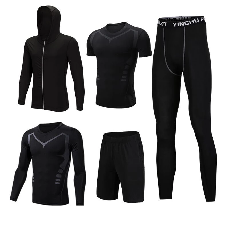 Men's Sports Suits Five-piece Fitness Training Basketball Sport Clothing Running Set Jogging Suit Suitable for Gym Breathable
Men's Sports Suits Five-piece Fitness Training Basketball Sport Clothing Running Set Jogging Suit Suitable for Gym Breathable
