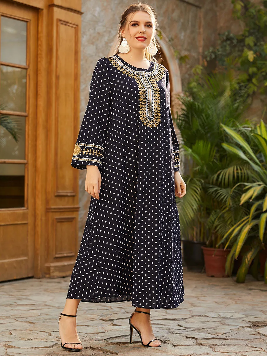 Ramadan Turkey India Muslim Dress Polka Dot Abaya Duabi Arabic Vestidos Moroccon Kaftan Islamic Clothing Jilbab Gown Robe 2021
Ramadan Turkey India Muslim Dress Polka Dot Abaya Duabi Arabic Vestidos Moroccon Kaftan Islamic Clothing Jilbab Gown Robe 2021