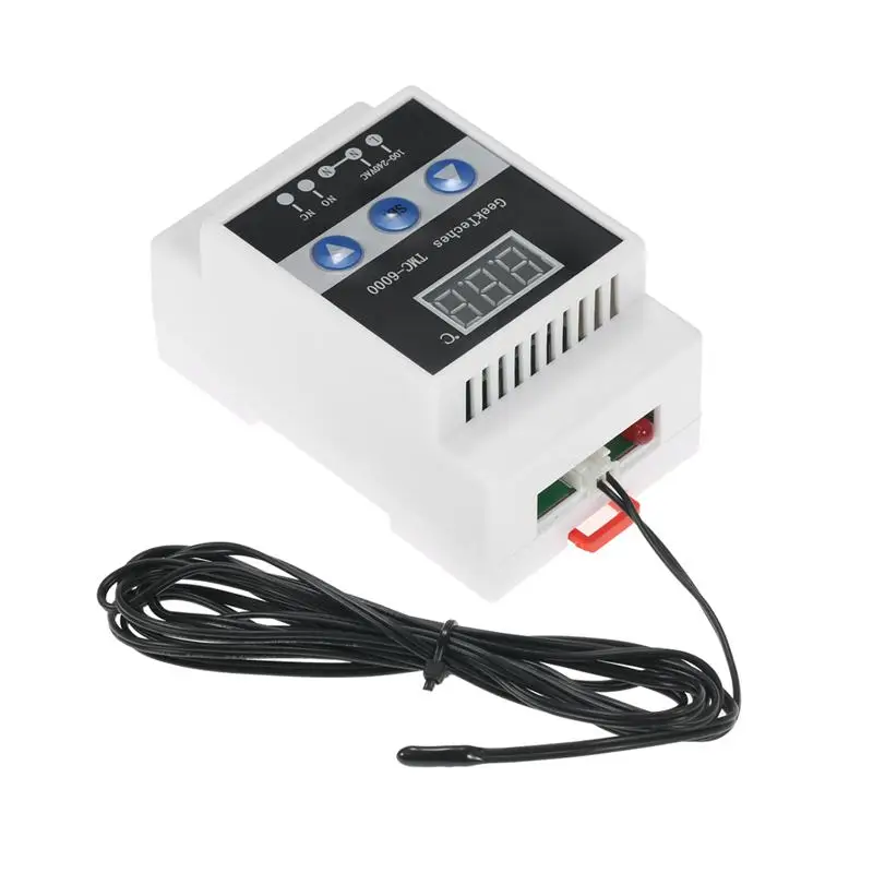 TMC-6000 110-240V направляющая терморегулятор цифровой Контроль температуры Термостат