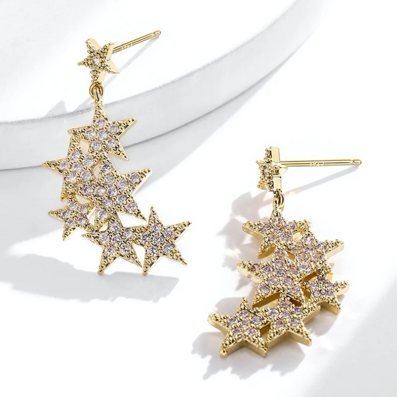 925 Silver Needle Bright Star Stud Earrings Prevent Allergy Jewelry For Women Champagne Gold&Synthetic Cubic Zirconia From China
925 Silver Needle Bright Star Stud Earrings Prevent Allergy Jewelry For Women Champagne Gold&Synthetic Cubic Zirconia From China