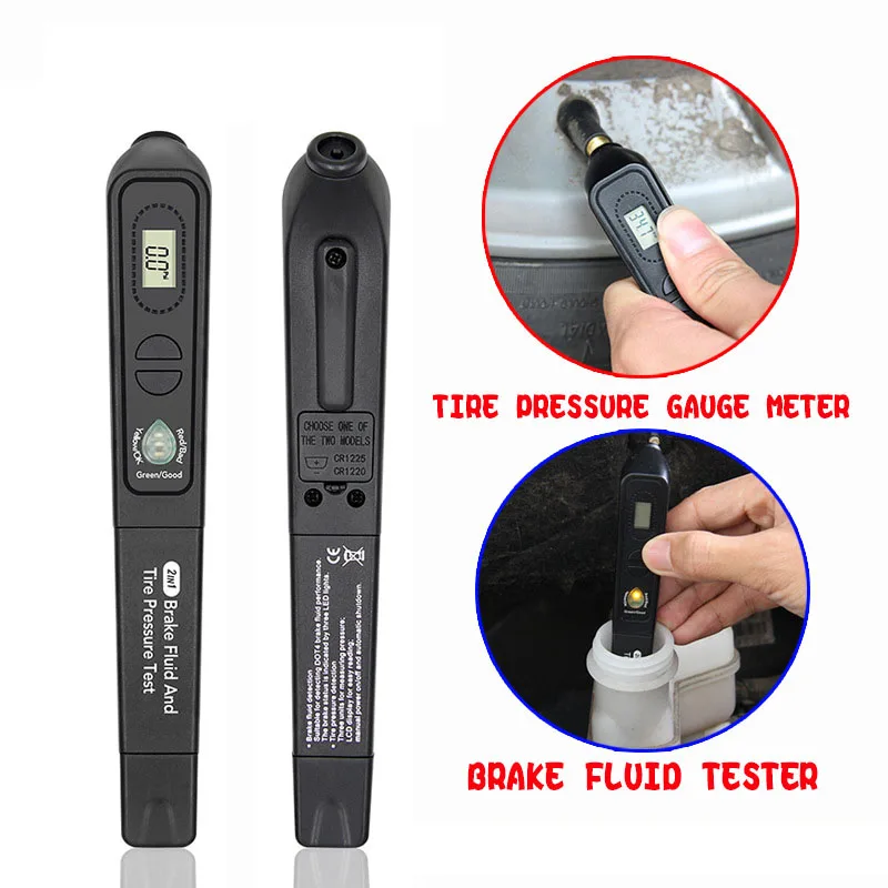 2in1 Brake fluid oil Tire Pressure TPMS tester pen 2 in 1 diagnostic tools Brake Fluid tester and Digital Tire Pressure Gauge
2in1 Brake fluid oil Tire Pressure TPMS tester pen 2 in 1 diagnostic tools Brake Fluid tester and Digital Tire Pressure Gauge