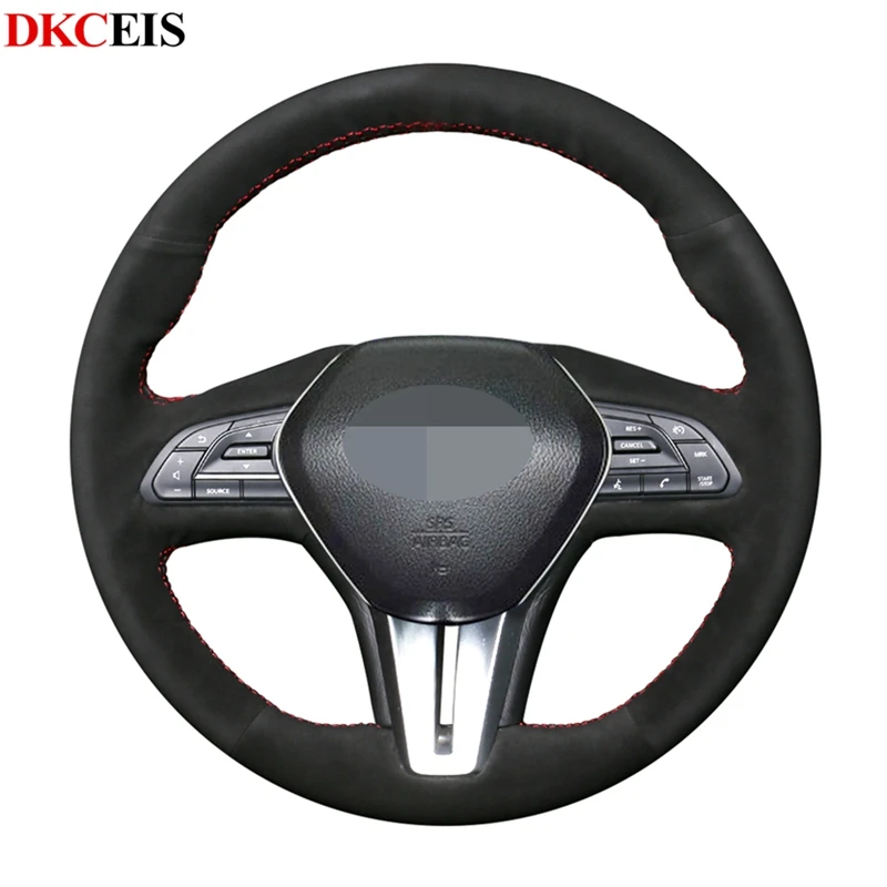 DIY Hand-stitched Black Soft Suede Car Steering Wheel Cover for Infiniti Q50 2018-2019 QX50 2018-2019 Q60 2016-2018
DIY Hand-stitched Black Soft Suede Car Steering Wheel Cover for Infiniti Q50 2018-2019 QX50 2018-2019 Q60 2016-2018