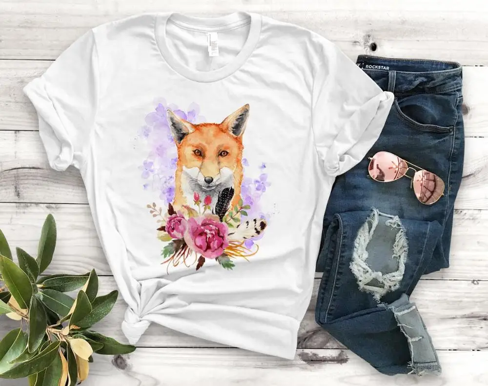 fox flower flora Print Women tshirt Cotton Casual Funny t shirt Gift For Lady Yong Girl Top Tee PM-100 
fox flower flora Print Women tshirt Cotton Casual Funny t shirt Gift For Lady Yong Girl Top Tee PM-100