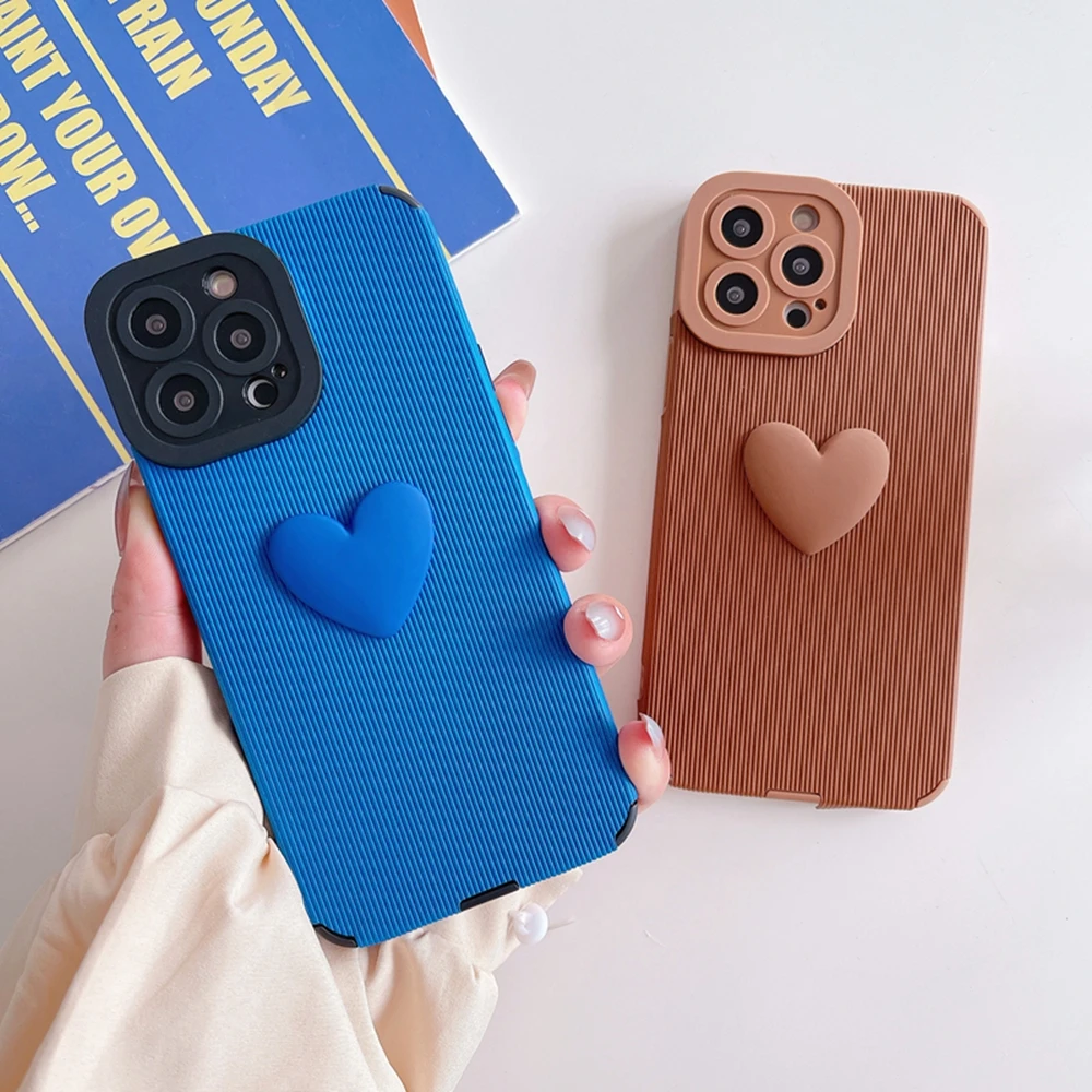 New 3D Love Heart Stripes Leather Phone Case for iPhone 13 12 11 Pro XS Max XR XS 7 8 Plus SE 2020 Soft Solid Silicon Back Cover
New 3D Love Heart Stripes Leather Phone Case for iPhone 13 12 11 Pro XS Max XR XS 7 8 Plus SE 2020 Soft Solid Silicon Back Cover