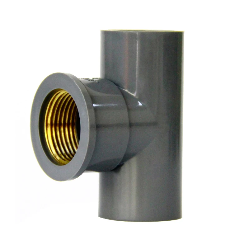 20 мм 25 32 ID до 1/2 "3/4" 1 "BSP с внутренней резьбой Тройник серый ПВХ переходник