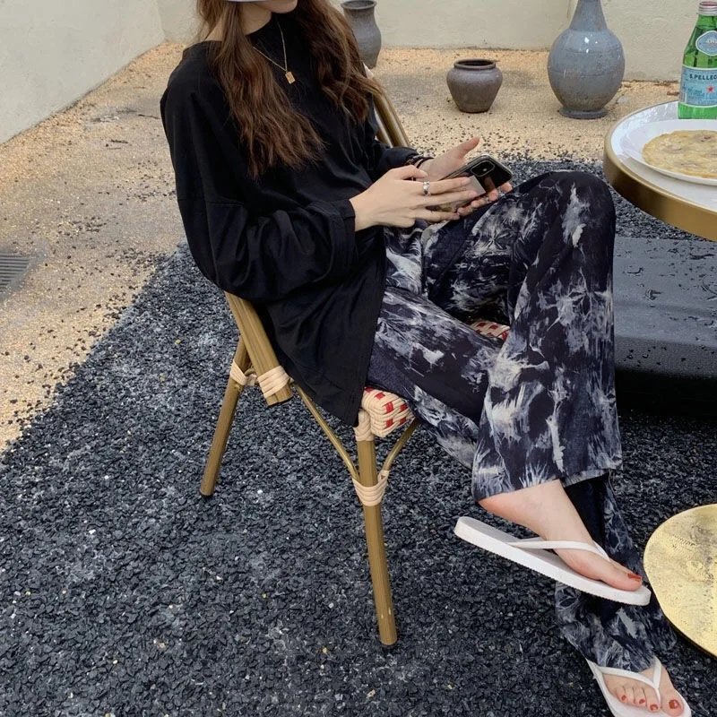 Limiguyue Chic Summer Tie Dye High Waist Pants Loose Wide Leg Jogging Ankle Trousers Lace-Up Women Pants Y2K Streetwear K1719
Limiguyue Chic Summer Tie Dye High Waist Pants Loose Wide Leg Jogging Ankle Trousers Lace-Up Women Pants Y2K Streetwear K1719