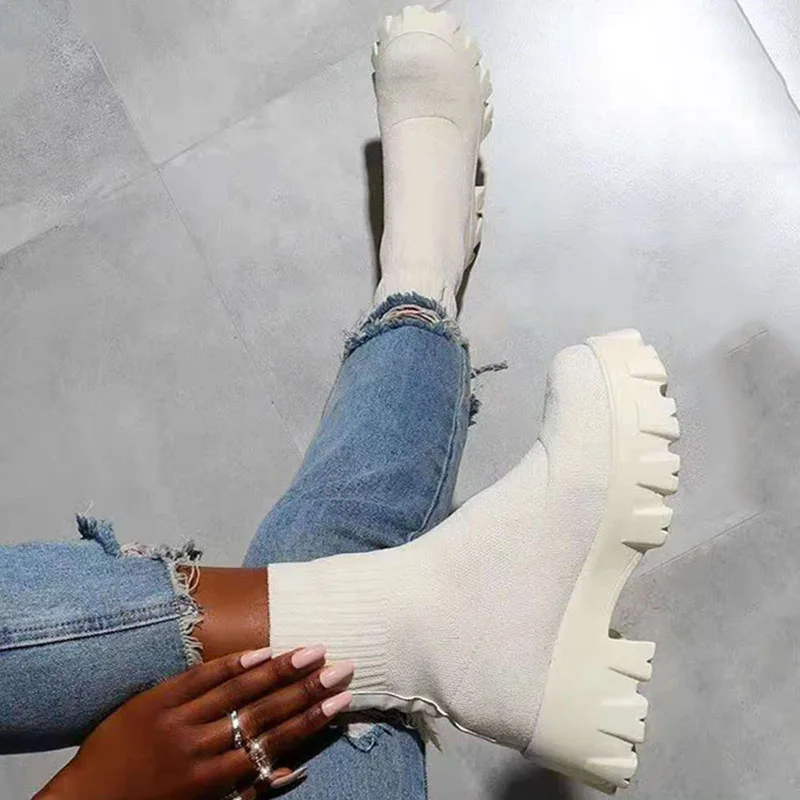 Women Platform Sock Boots 2021 Autumn Winter Ladies Breathable Short Ankle Boots Female Mid Heels Woman Comfort Shoes Plus Size
Women Platform Sock Boots 2021 Autumn Winter Ladies Breathable Short Ankle Boots Female Mid Heels Woman Comfort Shoes Plus Size