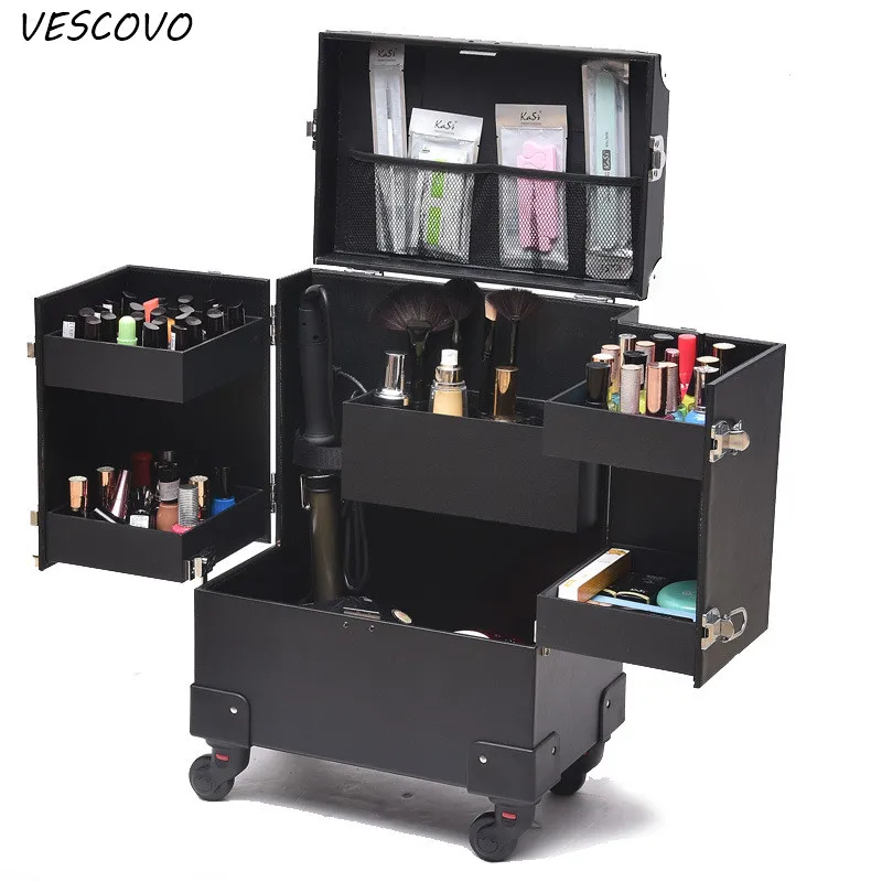 VESCOVO Cosmetic Case Profession Suitcase For Woman MakeupTrolley Box Nails Beauty Luggage travel Cosmetic Bag With Wheels
VESCOVO Cosmetic Case Profession Suitcase For Woman MakeupTrolley Box Nails Beauty Luggage travel Cosmetic Bag With Wheels