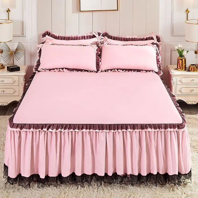 High-end Bed Skirt Home Textile Bedding 3pcs/set(1Bed Skirt + 2pcs Pillowcase) Bed Sheet King Bedspread Wholesale Bed F0586
High-end Bed Skirt Home Textile Bedding 3pcs/set(1Bed Skirt + 2pcs Pillowcase) Bed Sheet King Bedspread Wholesale Bed F0586
