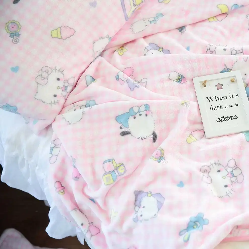 Модное плюшевое одеяло Hello Kitty домашнее милое украшение для комнаты подарок на