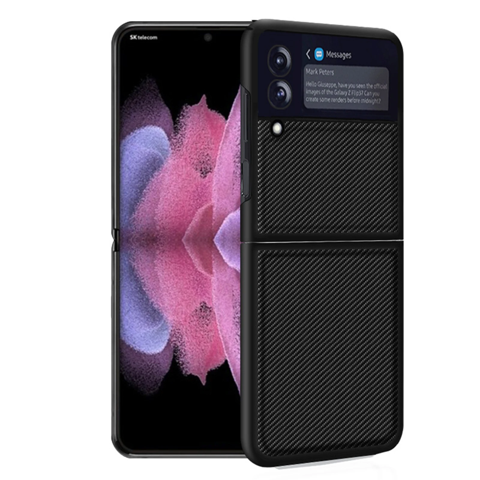 The phone case is compatible with Samsung Galaxy Z Flip 3 5G (2021), and the carbon fiber pattern folding shell flip cover
The phone case is compatible with Samsung Galaxy Z Flip 3 5G (2021), and the carbon fiber pattern folding shell flip cover