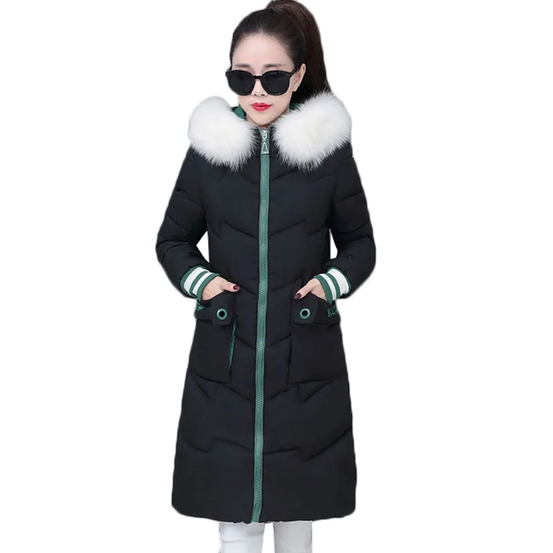 Winter Jacket Women Parker Faux Fur Collar Hooded Thick Warm Down Cotton Jacket Plus Size Female Mid Long Cotton Padded Coat
Winter Jacket Women Parker Faux Fur Collar Hooded Thick Warm Down Cotton Jacket Plus Size Female Mid Long Cotton Padded Coat