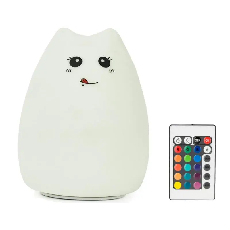 Cartoon Cute Cat LED Night Light Portable Colorful Color Changing Silicone Lamp USB Rechargeable Remote Control Atmospheric Lamp
Cartoon Cute Cat LED Night Light Portable Colorful Color Changing Silicone Lamp USB Rechargeable Remote Control Atmospheric Lamp