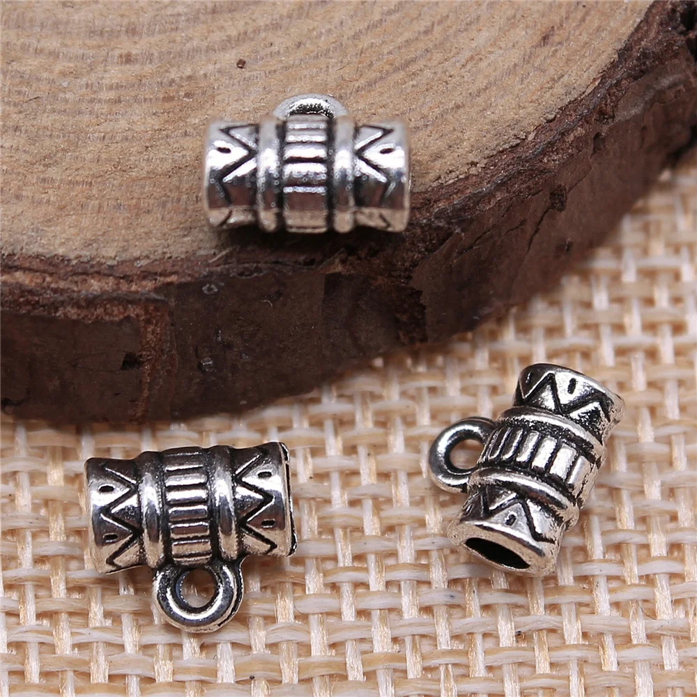 

free shipping 108pcs 8x8mm antique silver Tee hanging head charms diy retro jewelry fit Earring keychain hair card pendant