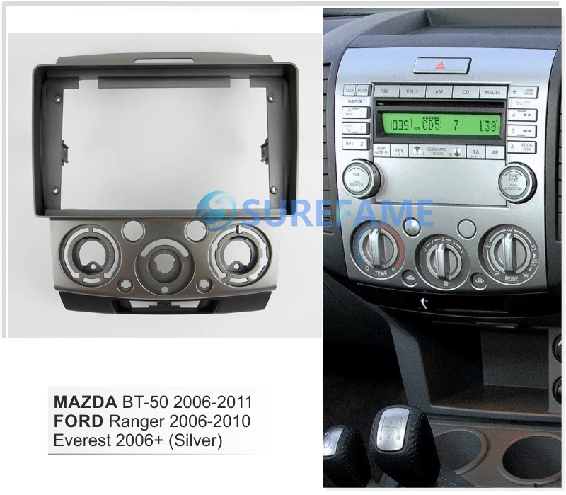 9 дюймов автомобильная фасция Радио панель для FORD Ranger 2006 2011 Facia Dash Kit установка