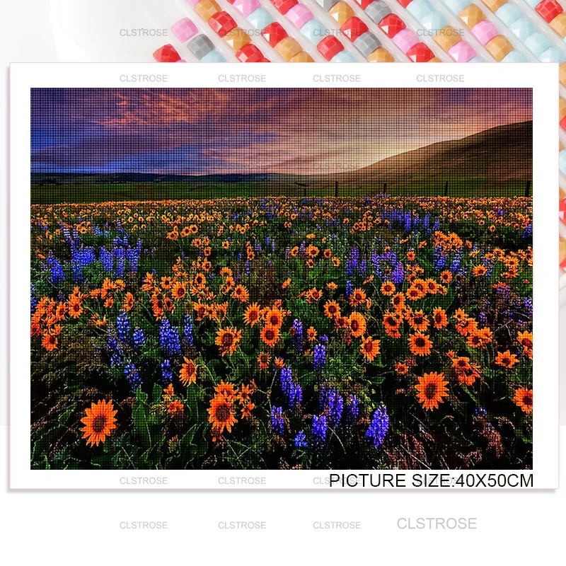 Diy Diamond Painting Landscape of Flowers and Mountains Decoration Square Diamond Round Diamond Home Wall Art Decoration 
Diy Diamond Painting Landscape of Flowers and Mountains Decoration Square Diamond Round Diamond Home Wall Art Decoration