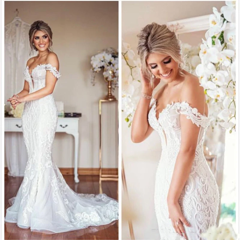 Elegant Wedding Dress Lace Applique And Sweetheart Neckline Back Zipper Beautiful Mermaid Wedding Dress 2021 New Customization
Elegant Wedding Dress Lace Applique And Sweetheart Neckline Back Zipper Beautiful Mermaid Wedding Dress 2021 New Customization