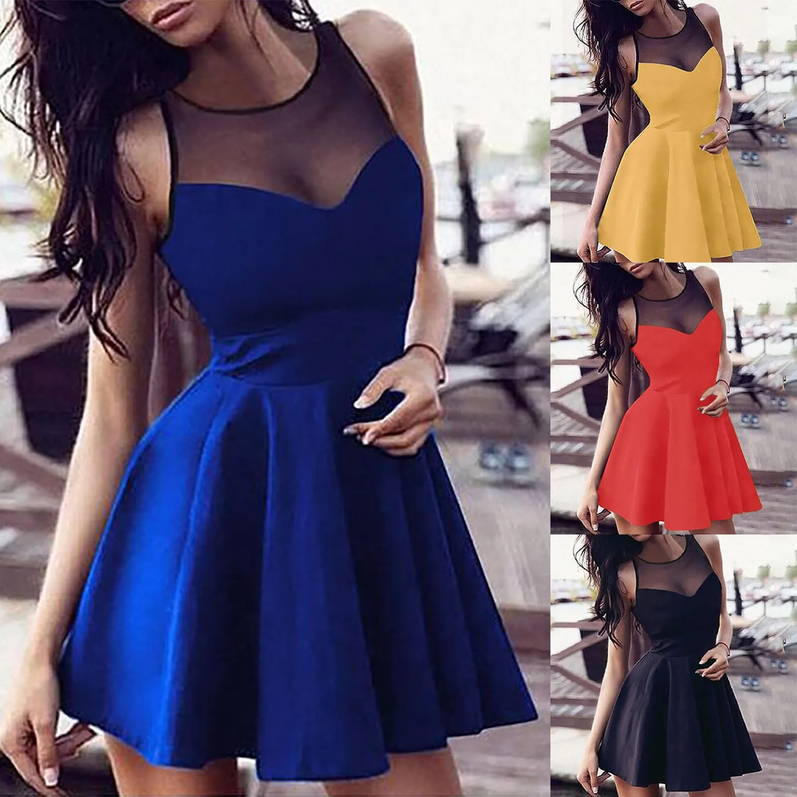 2021 Lace Patchwork Dress Women's Fashion Sexy Sleeveless Lace Splicing Sexy Dresses Women Simple And Stylish
2021 Lace Patchwork Dress Women's Fashion Sexy Sleeveless Lace Splicing Sexy Dresses Women Simple And Stylish