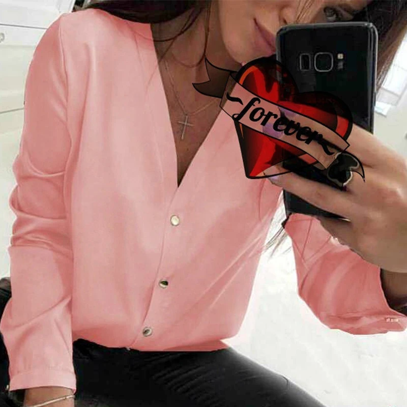 2019 Autumn Office Lady Front Button Women Tops and Blouses Long Sleeve Sexy V neck Soild Shirt Ladies New Fashion Women Tops
2019 Autumn Office Lady Front Button Women Tops and Blouses Long Sleeve Sexy V neck Soild Shirt Ladies New Fashion Women Tops