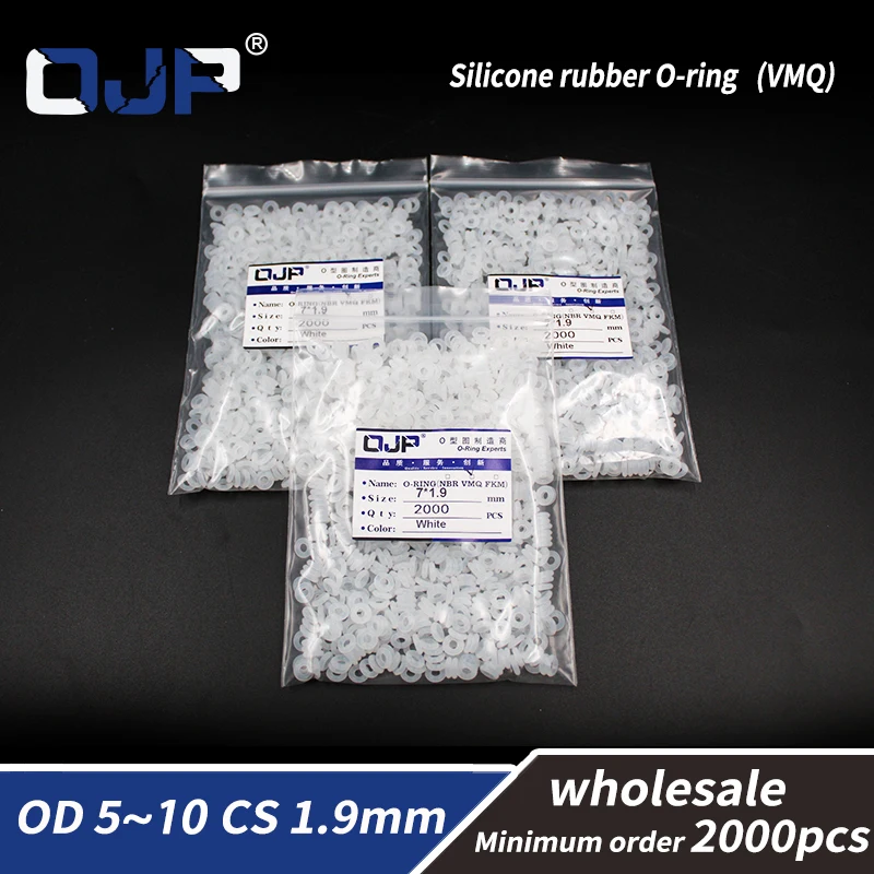 1.9mm Thickness 2000PCS/lot White Silicon wholesale O-ring Silicone/VMQ OD5/6/7/8/9/10mm O Ring Seal Rubber Gasket Ring Washer
1.9mm Thickness 2000PCS/lot White Silicon wholesale O-ring Silicone/VMQ OD5/6/7/8/9/10mm O Ring Seal Rubber Gasket Ring Washer
