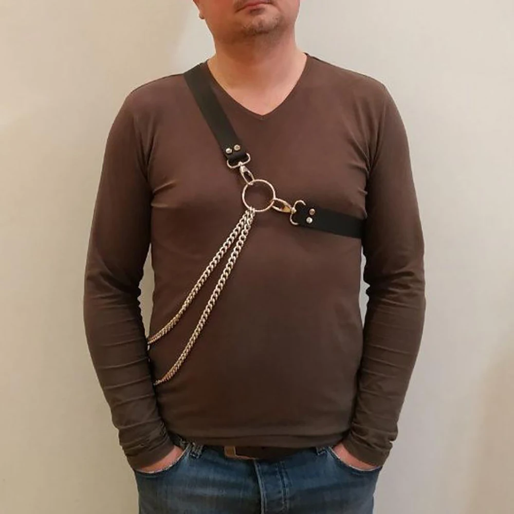 Экзотические кожаные ремни для мужчин, Наплечные ремни, сексуальный нагрудный бандаж, регулируемые металлические цепи, пряжки, готические ...
Экзотические кожаные ремни для мужчин, Наплечные ремни, сексуальный нагрудный бандаж, регулируемые металлические цепи, пряжки, готические ...