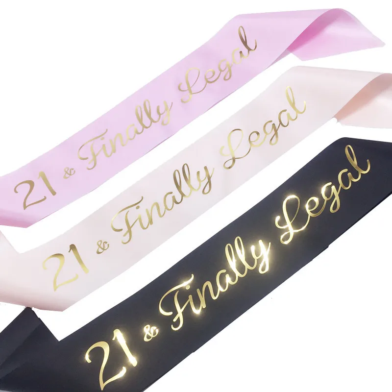 1 Pcs Lovely Happy Birthday 21 Finally Legal Satin Sash 21st Black White Pink Birthday Sash Party Decorations Favors Supplies
1 Pcs Lovely Happy Birthday 21 Finally Legal Satin Sash 21st Black White Pink Birthday Sash Party Decorations Favors Supplies