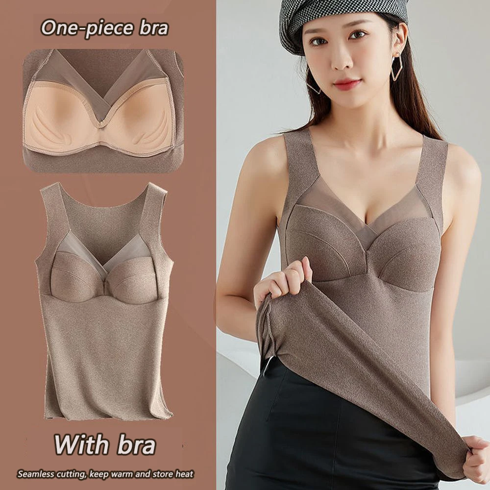 Thermal Vest Women Warm Cotton Underwear Plus Velvet Thickened Clothes Female Large Size Dralon Winter Shirt With Chest Pad
Thermal Vest Women Warm Cotton Underwear Plus Velvet Thickened Clothes Female Large Size Dralon Winter Shirt With Chest Pad