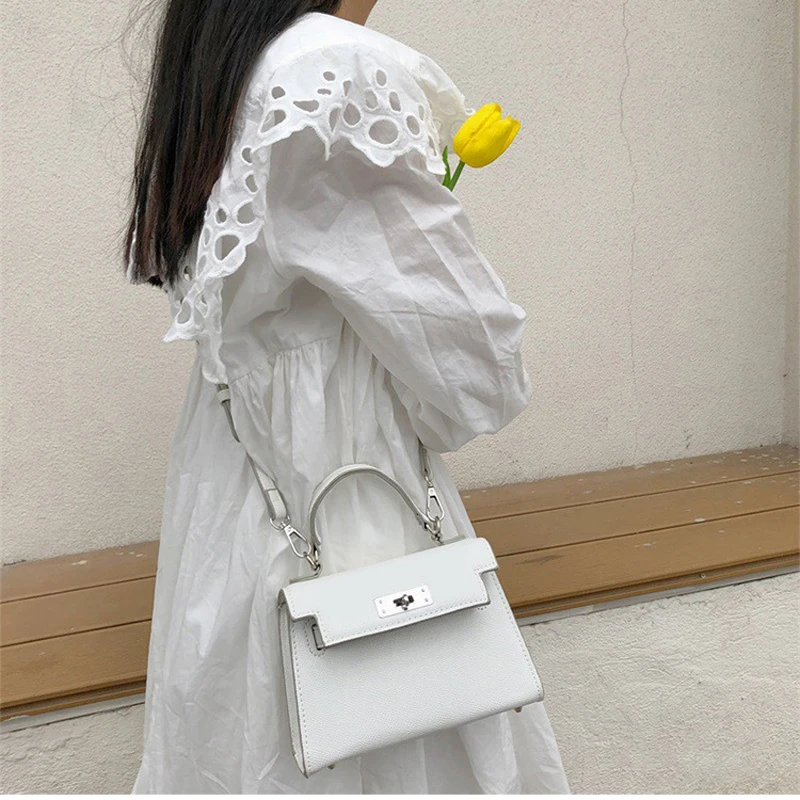 

2021 New Women's Bags Spring and Summer Platinum Bag Korean Version of Solid Color Single Shoulder Diagonal Bag Handbag
