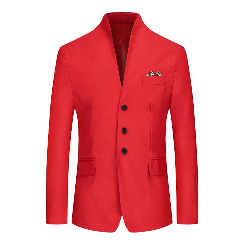 Men Suit Jacket Stylish Solid Business Wedding Party men suit costume homme stand collar men blazer
Men Suit Jacket Stylish Solid Business Wedding Party men suit costume homme stand collar men blazer