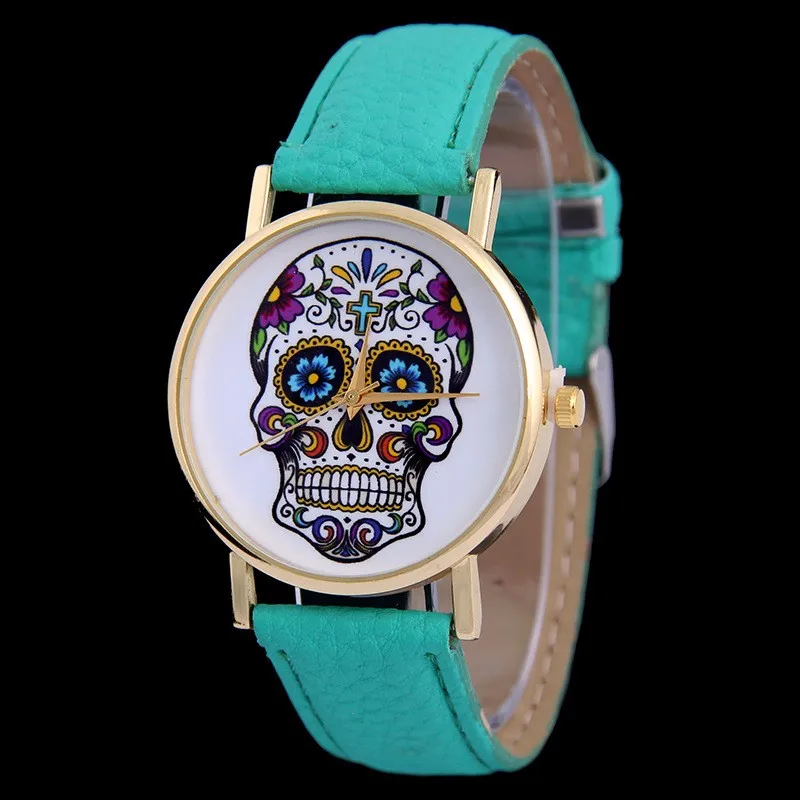 New GENEVA student quartz watch women fashion leather colorful skull watches luxury ladies wristwatches female clock and watches 
New GENEVA student quartz watch women fashion leather colorful skull watches luxury ladies wristwatches female clock and watches