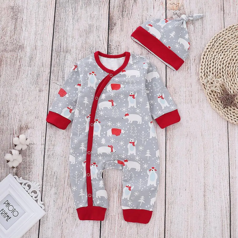 2020 New Arrival Baby Boys Girls Cartoon Polar Bear Pattern Cotton Long-Sleeved Single-Breasted Romper With Cute Hat Two-Piece
2020 New Arrival Baby Boys Girls Cartoon Polar Bear Pattern Cotton Long-Sleeved Single-Breasted Romper With Cute Hat Two-Piece