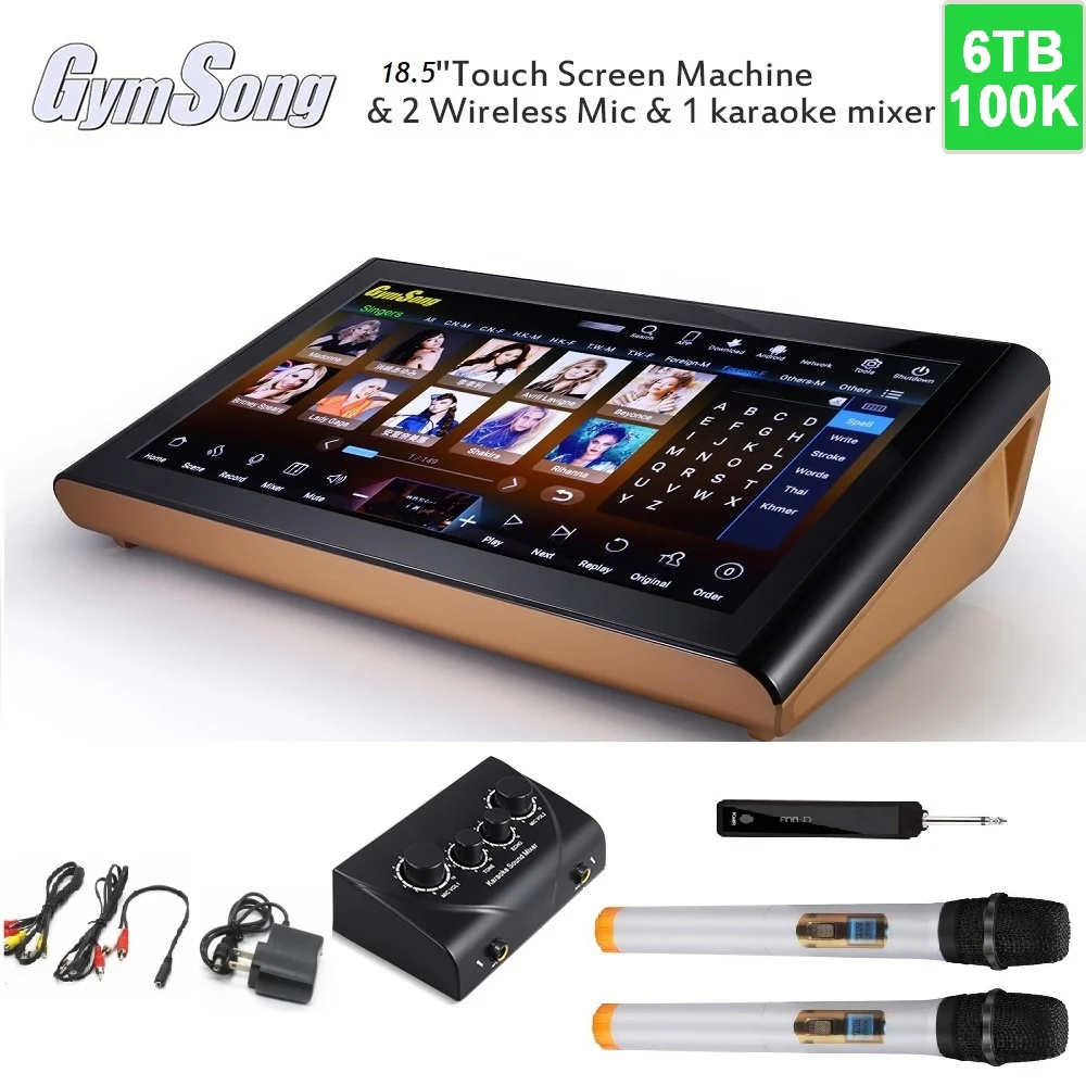 GymSong 18 5 "Android 6 ТБ HDD 100K караоке песни китайский машина с экраном | Электроника