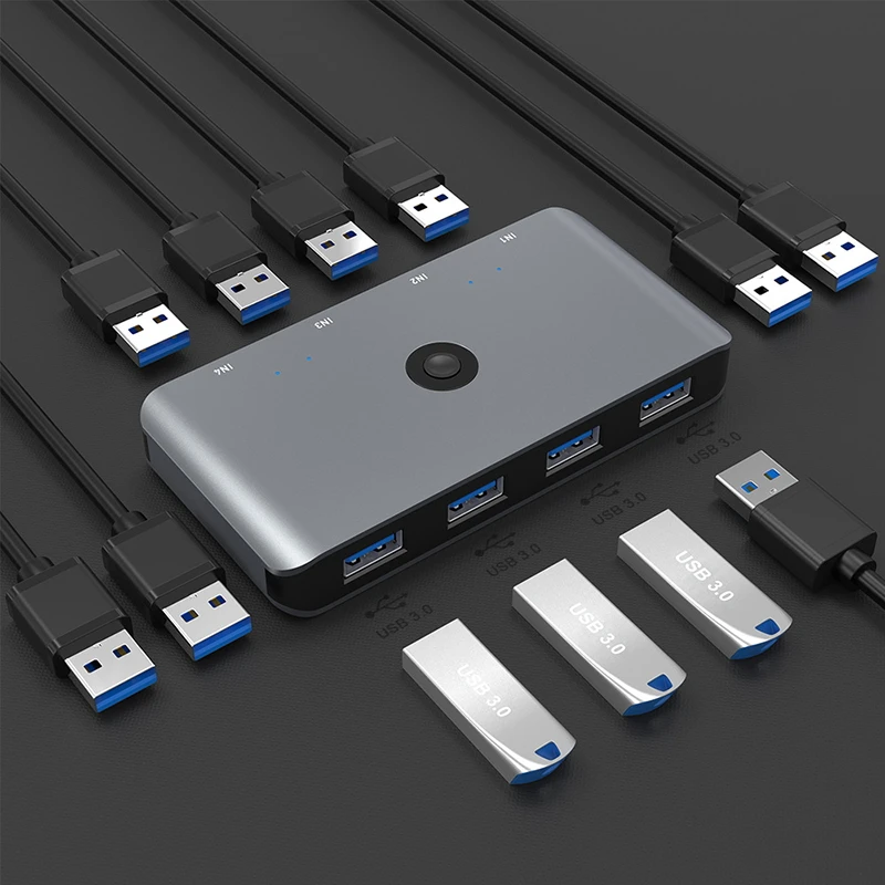 4x4 USB Sharing USB 3.0 Switcher 4 Port PCs for Keyboard Mouse Printer Monitor USB 2.0 3.0 Switch Selector Accessoreis
4x4 USB Sharing USB 3.0 Switcher 4 Port PCs for Keyboard Mouse Printer Monitor USB 2.0 3.0 Switch Selector Accessoreis