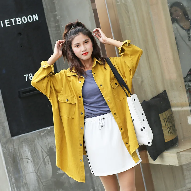 Новое поступление, женская джинсовая модная однотонная верхняя одежда с отложным воротником, повседневные длинные пальто в стиле Харадзюк... 
Новое поступление, женская джинсовая модная однотонная верхняя одежда с отложным воротником, повседневные длинные пальто в стиле Харадзюк...