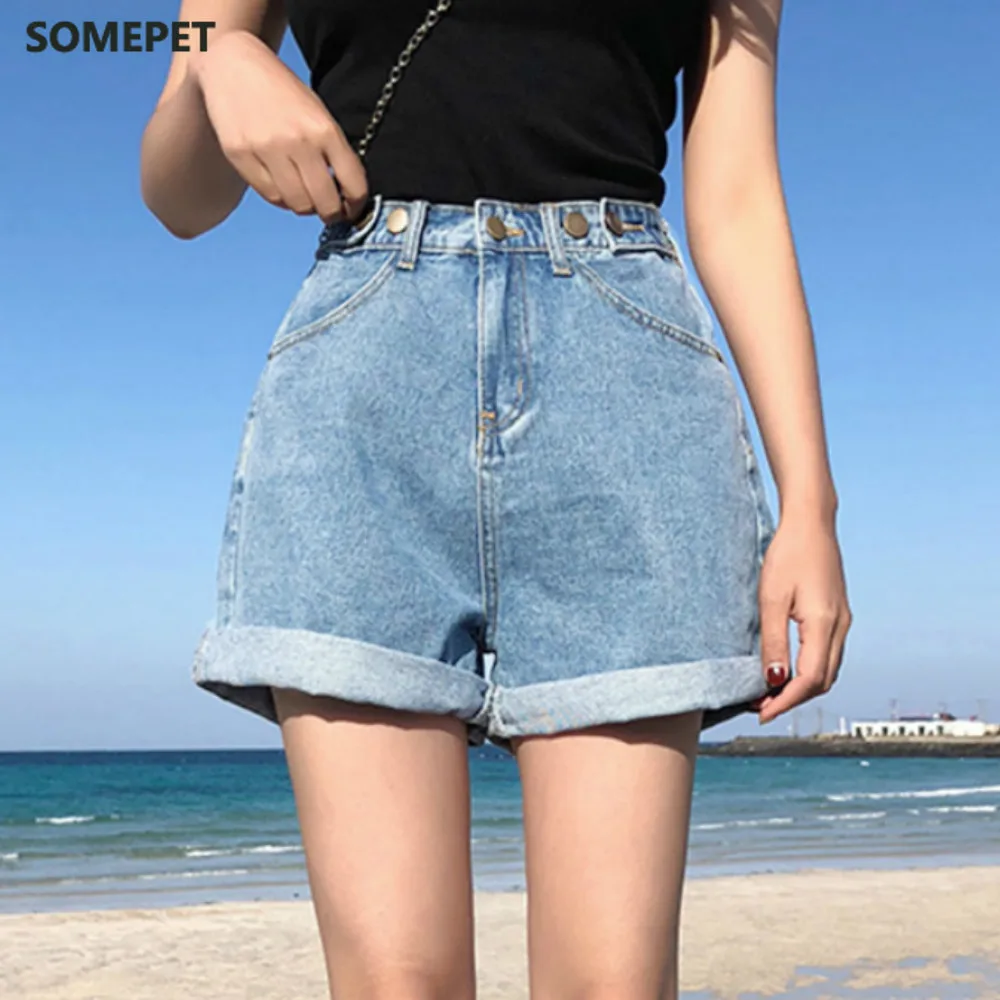 Vintage High Waist Blue Wide Leg Female Jean Shorts Women's Denim Shorts Classic Casual Summer Ladies Shorts Jeans for Women
Vintage High Waist Blue Wide Leg Female Jean Shorts Women's Denim Shorts Classic Casual Summer Ladies Shorts Jeans for Women