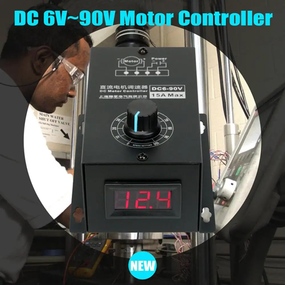 6V-90V 15A DC Motor Controller Speed Regulator PWM Module Controller Switch w/Shell
6V-90V 15A DC Motor Controller Speed Regulator PWM Module Controller Switch w/Shell