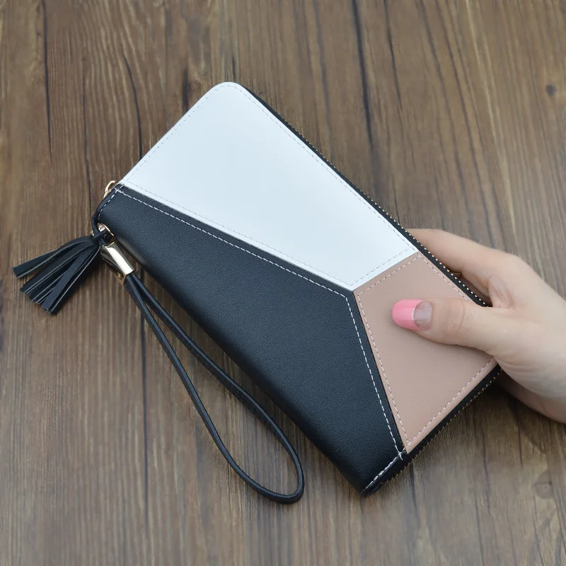 Korean women's wallet long zipper large capacity fashion color contrast splicing mobile phone bag 2020 NEW
Korean women's wallet long zipper large capacity fashion color contrast splicing mobile phone bag 2020 NEW