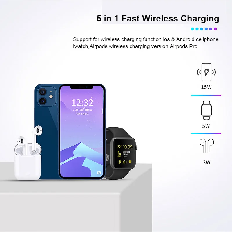 For 3in1 LED table lamp magsafe Charger 15W Magnetic wireless charging Station For iPhone12 Apple Watch Airpodspro Fast Chargers
For 3in1 LED table lamp magsafe Charger 15W Magnetic wireless charging Station For iPhone12 Apple Watch Airpodspro Fast Chargers