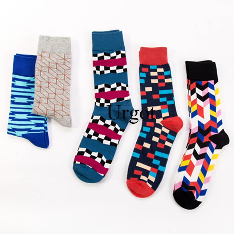 Urgot 5 Pairs Men's Socks Comfort Cotton Geometric Pattern Socks Personality Fashion Tube Breathable Durable High Quality Socks
Urgot 5 Pairs Men's Socks Comfort Cotton Geometric Pattern Socks Personality Fashion Tube Breathable Durable High Quality Socks