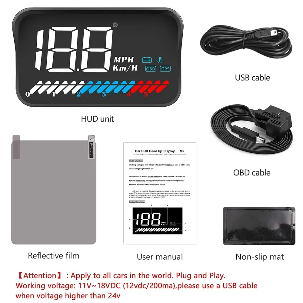 HUD OBD2 LED Head Up Display Car Screen Car Speed Projector Car Digital Hud GPS Speedometer Security Alarm Water Oil temp
HUD OBD2 LED Head Up Display Car Screen Car Speed Projector Car Digital Hud GPS Speedometer Security Alarm Water Oil temp