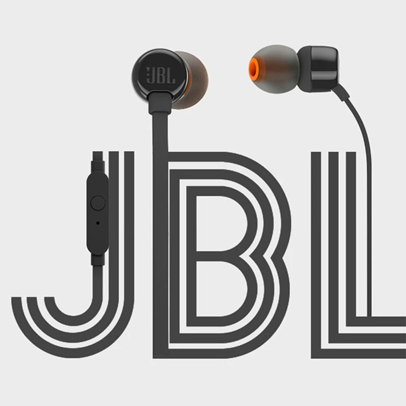 Наушники-вкладыши JBL TUNE 110 с микрофоном стереонаушники музыкой и басами проводные