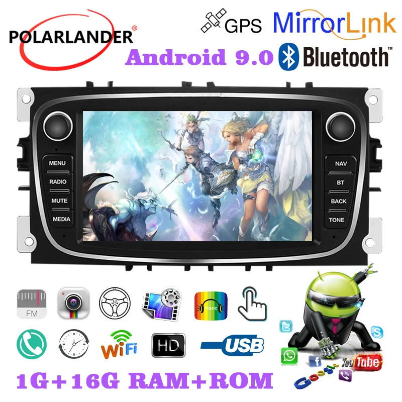 

F7800B Dual USB GPS TFT For Ford/Focus/S-Max/Mondeo 9/GalaxyC-Max 2 Din Capacitive Touch Screen Dual-ingot Android MP5 7 Inch