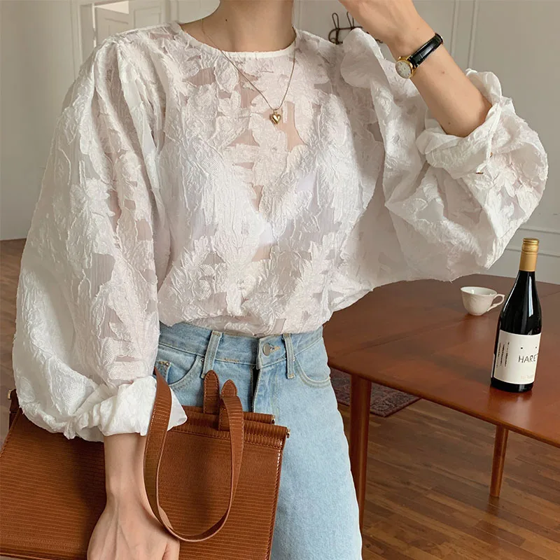 New Blusas Feminino Spring Lace Hook Flower Loose Blouses Womens Fashion Elegant Lantern Long Sleeve White Shirts Tops Clothes
New Blusas Feminino Spring Lace Hook Flower Loose Blouses Womens Fashion Elegant Lantern Long Sleeve White Shirts Tops Clothes