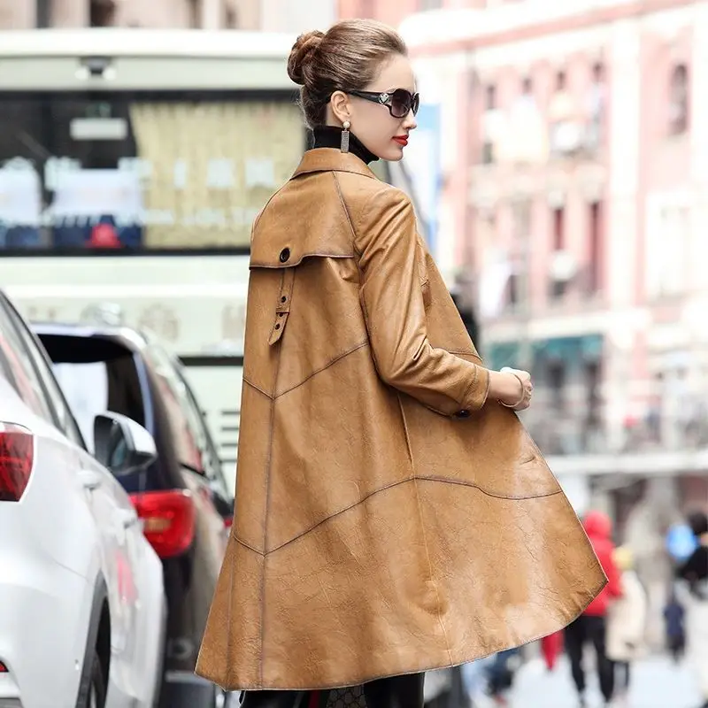 2021 Spring Autumn Women Vintage Real Leather Loose Jacket Long Sleeve Single-breasted Female Outerwear Chic Coat M-4XL Y641
2021 Spring Autumn Women Vintage Real Leather Loose Jacket Long Sleeve Single-breasted Female Outerwear Chic Coat M-4XL Y641