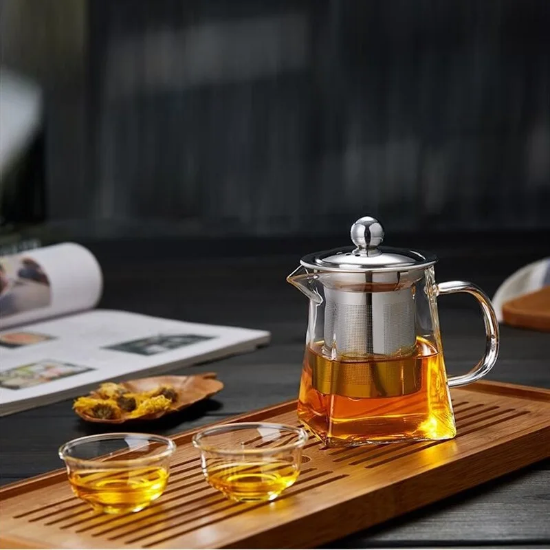 Heat Resistant Glass Teapot With Stainless Steel Infuser Heated Container Tea Pot Good Clear Kettle Square Filter Baskets
Heat Resistant Glass Teapot With Stainless Steel Infuser Heated Container Tea Pot Good Clear Kettle Square Filter Baskets