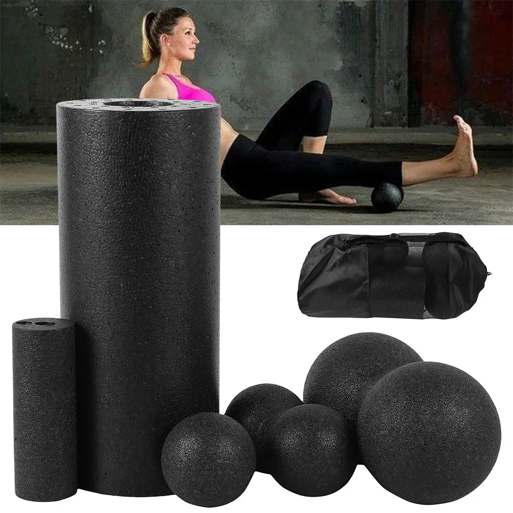 5pcs Yoga Massage Roller & Fitness Ball Foam Roller Set For Back Pain Self-myofascial Treatment Pilates Muscle Release Exercises
5pcs Yoga Massage Roller & Fitness Ball Foam Roller Set For Back Pain Self-myofascial Treatment Pilates Muscle Release Exercises
