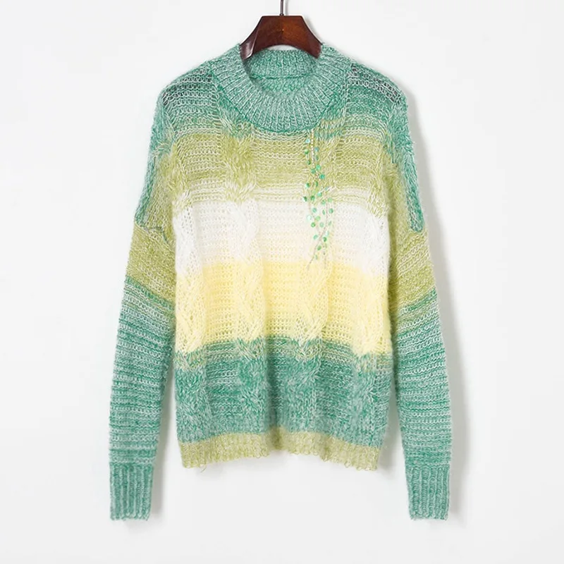 Осень 2021, мохеровый свитер, пуловеры, женские свободные вязаные топы, винтажный полосатый джемпер, Джерси с блестками и вырезами, в японском ...
Осень 2021, мохеровый свитер, пуловеры, женские свободные вязаные топы, винтажный полосатый джемпер, Джерси с блестками и вырезами, в японском ...