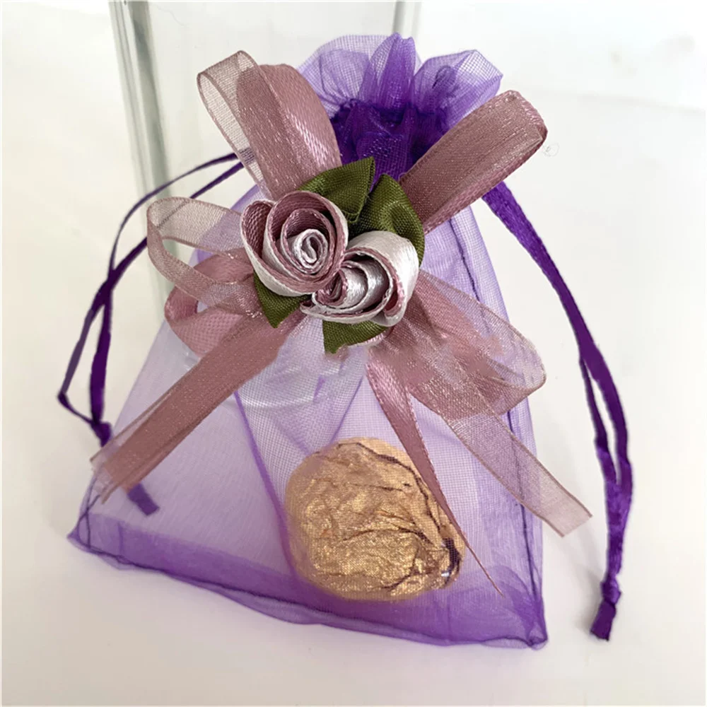 Тюльпан сетчатая сумка сумки на День святого Валентина свадебные из органзы
