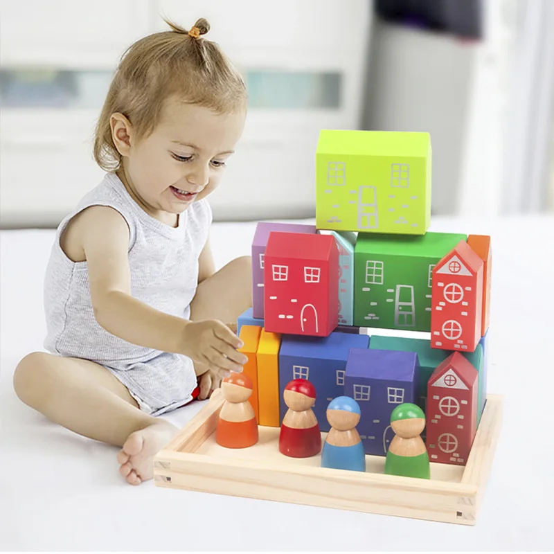 Children Montessori Rainbow Wooden Building Block Toy Makaron City Character Large Particle Assembled Building Block Toy Gifts
Children Montessori Rainbow Wooden Building Block Toy Makaron City Character Large Particle Assembled Building Block Toy Gifts