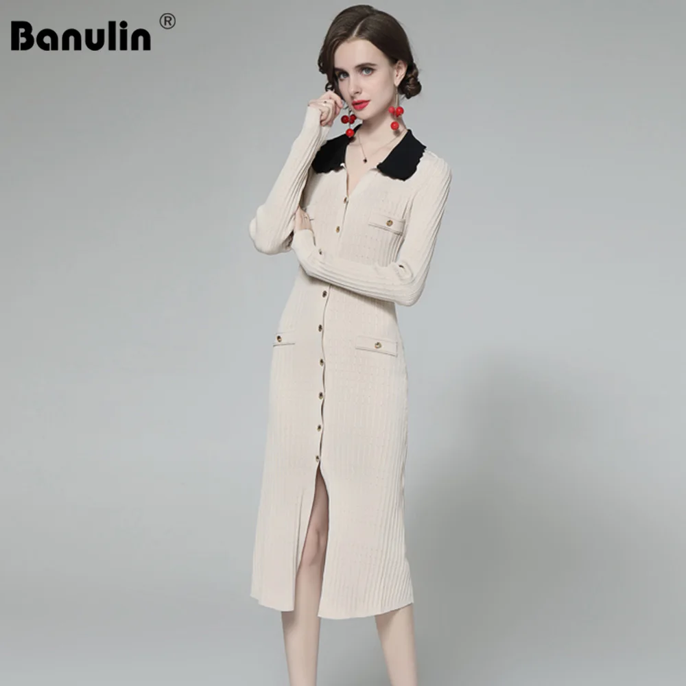 2021 Autumn Korean Style Elegant V-neck Knit Dress Women Long Sleeve Slim Fit Sweater Dresses Single-Breasted Casual Vestidos
2021 Autumn Korean Style Elegant V-neck Knit Dress Women Long Sleeve Slim Fit Sweater Dresses Single-Breasted Casual Vestidos